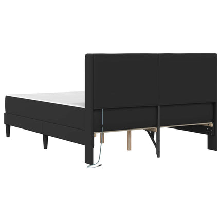 Sengeramme med madras Sort 120 x 190 cm Kunstlæder