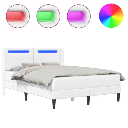 Sengeramme med madras Hvid 120 x 190 cm Kunstlæder