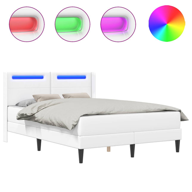 Sengeramme med madras Hvid 120 x 190 cm Kunstlæder
