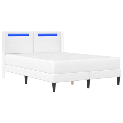 Sengeramme med madras Hvid 120 x 190 cm Kunstlæder