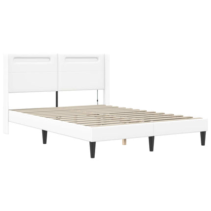 Sengeramme med madras Hvid 120 x 190 cm Kunstlæder