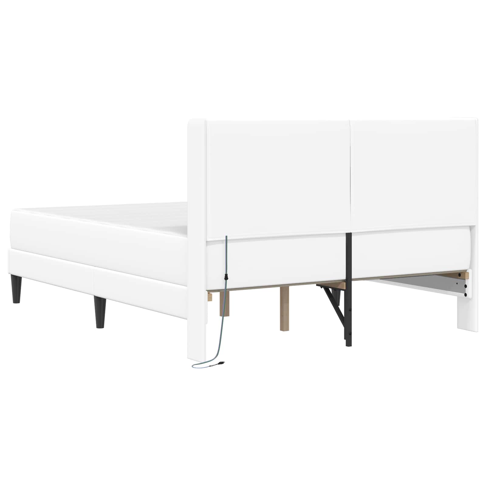 Sengeramme med madras Hvid 140 x 190 cm Kunstlæder