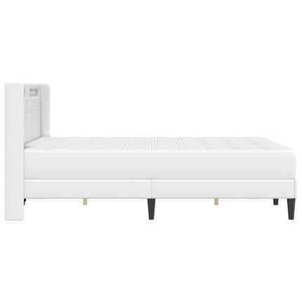 Sengeramme med madras Hvid 140 x 190 cm Kunstlæder