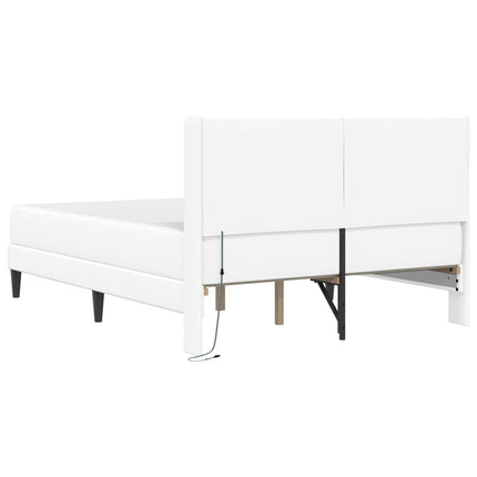 Sengeramme med madras Hvid 160 x 200 cm Kunstlæder