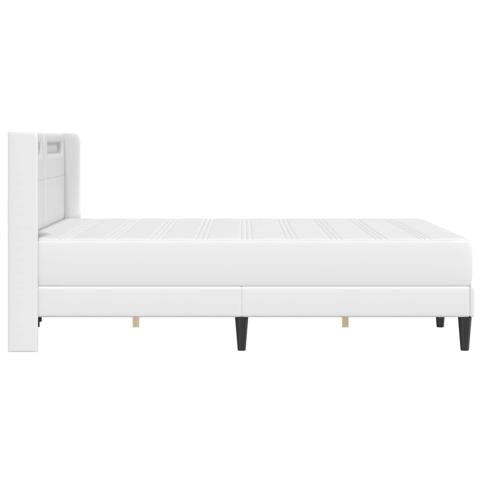 Sengeramme med madras Hvid 160 x 200 cm Kunstlæder