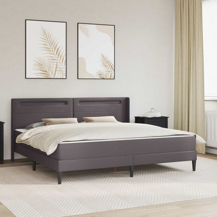 Sengeramme med madras Grå 180 x 200 cm Kunstlæder