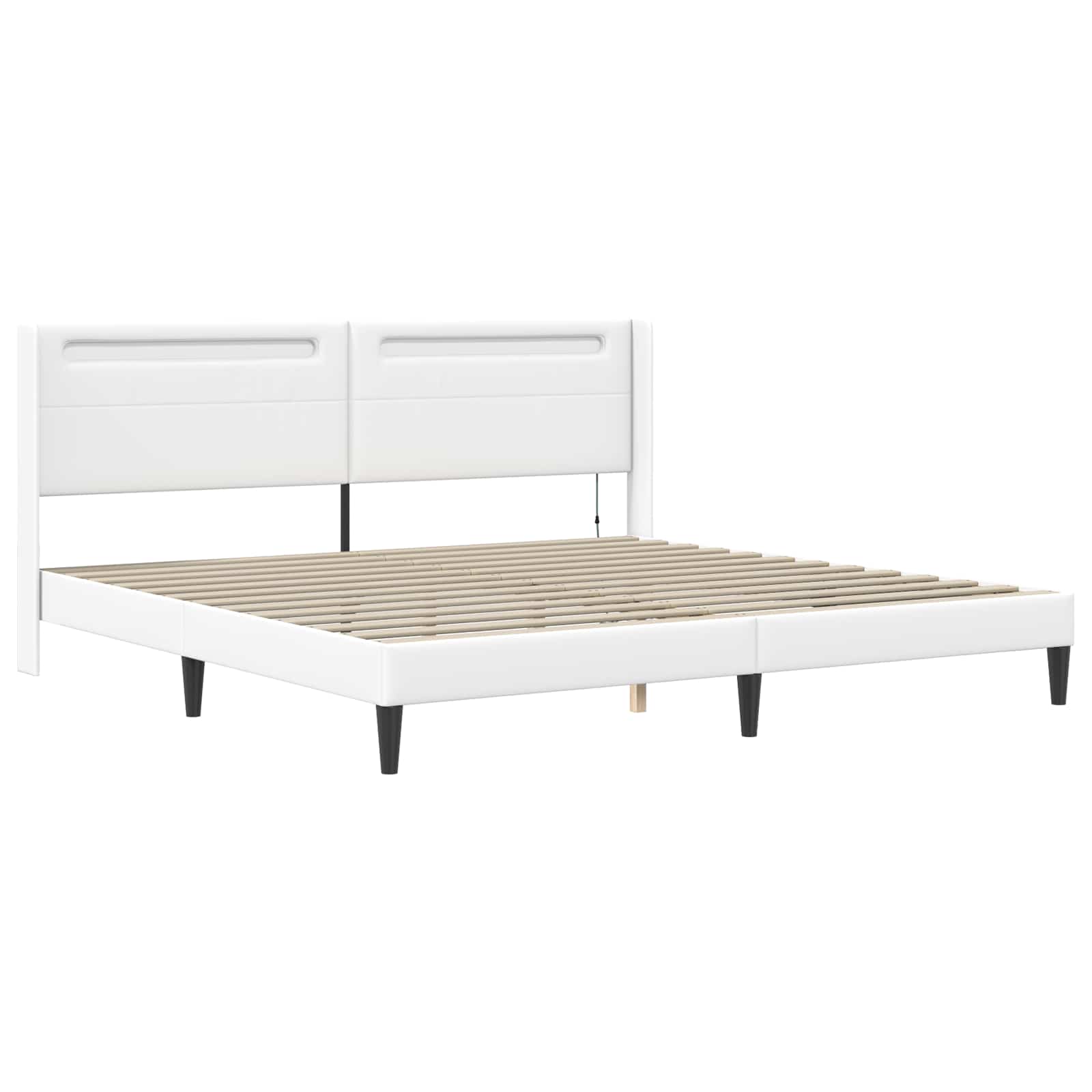 Sengeramme med madras Hvid 180 x 200 cm Kunstlæder