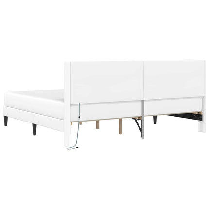 Sengeramme med madras Hvid 180 x 200 cm Kunstlæder