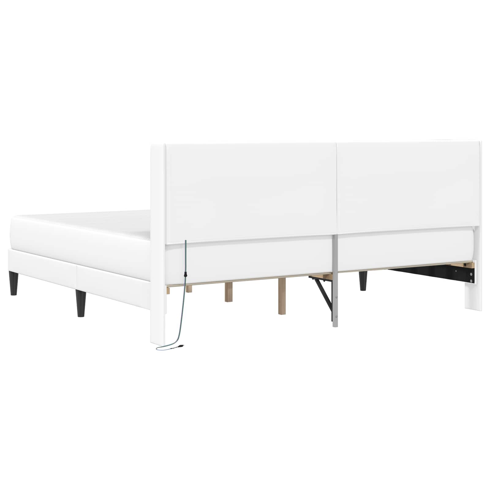Sengeramme med madras Hvid 180 x 200 cm Kunstlæder