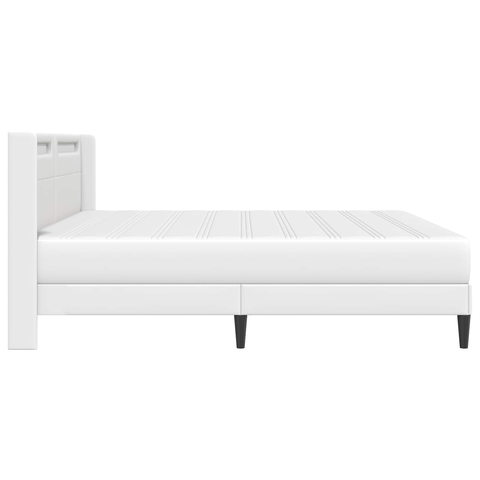 Sengeramme med madras Hvid 180 x 200 cm Kunstlæder
