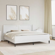 Sengeramme med madras Hvid 200 x 200 cm Kunstlæder