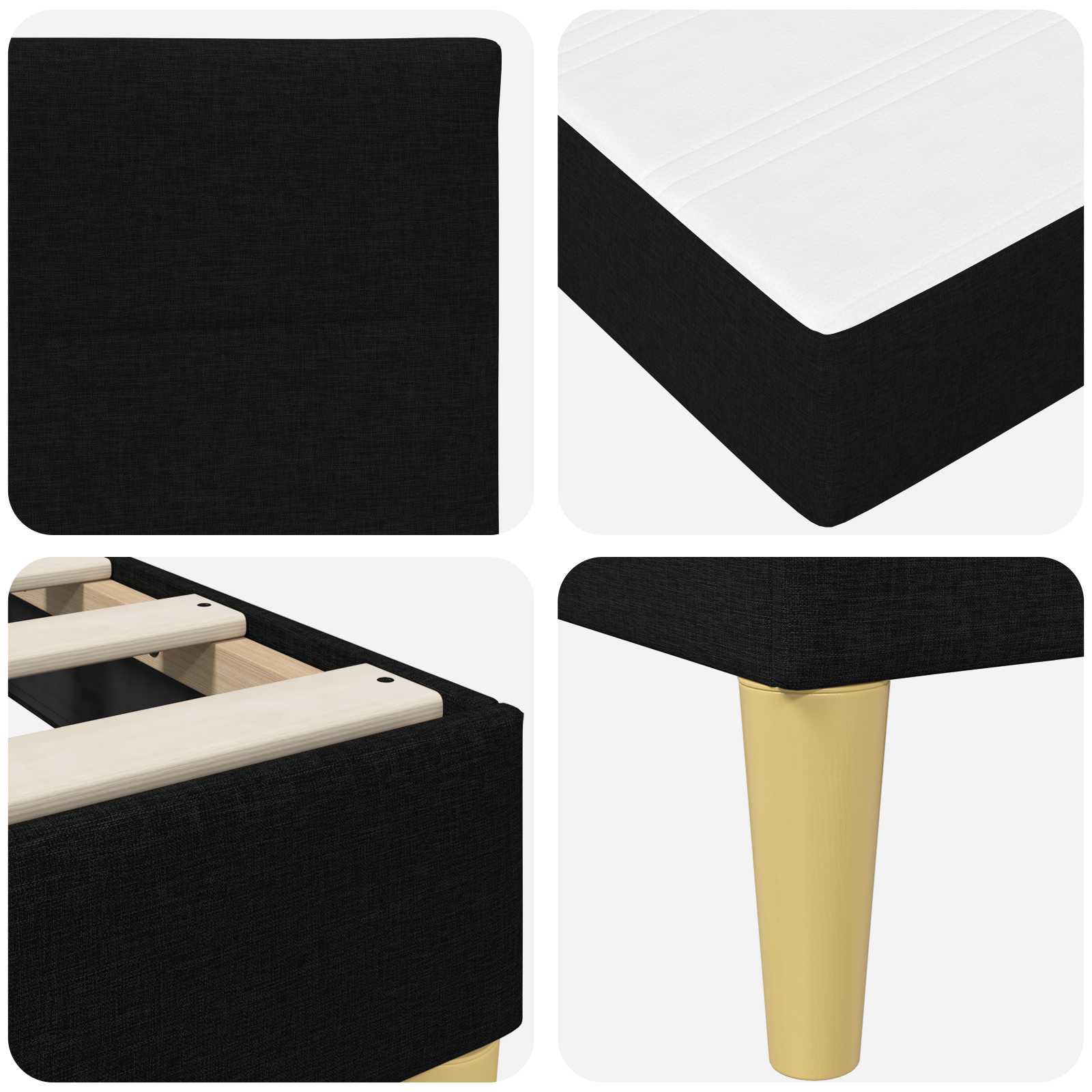 Sengestel Sort 140 x 190 cm Polyester