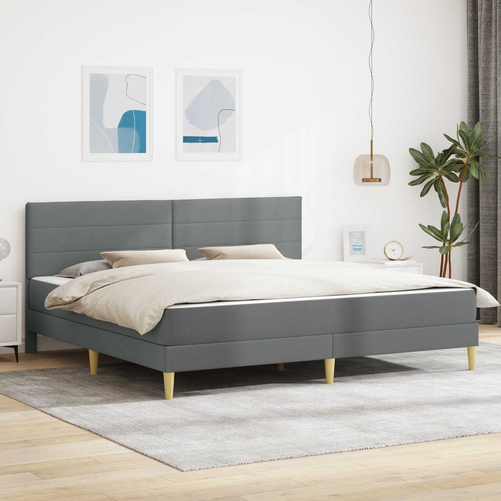 Sengestel Mørkegrå 180 x 200 cm Polyester