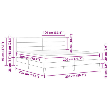 Sengestel Sort 200 x 200 cm Polyester