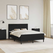 Sengestel med LED-lysstrimler Sort 140 x 190 cm Kunstlæder