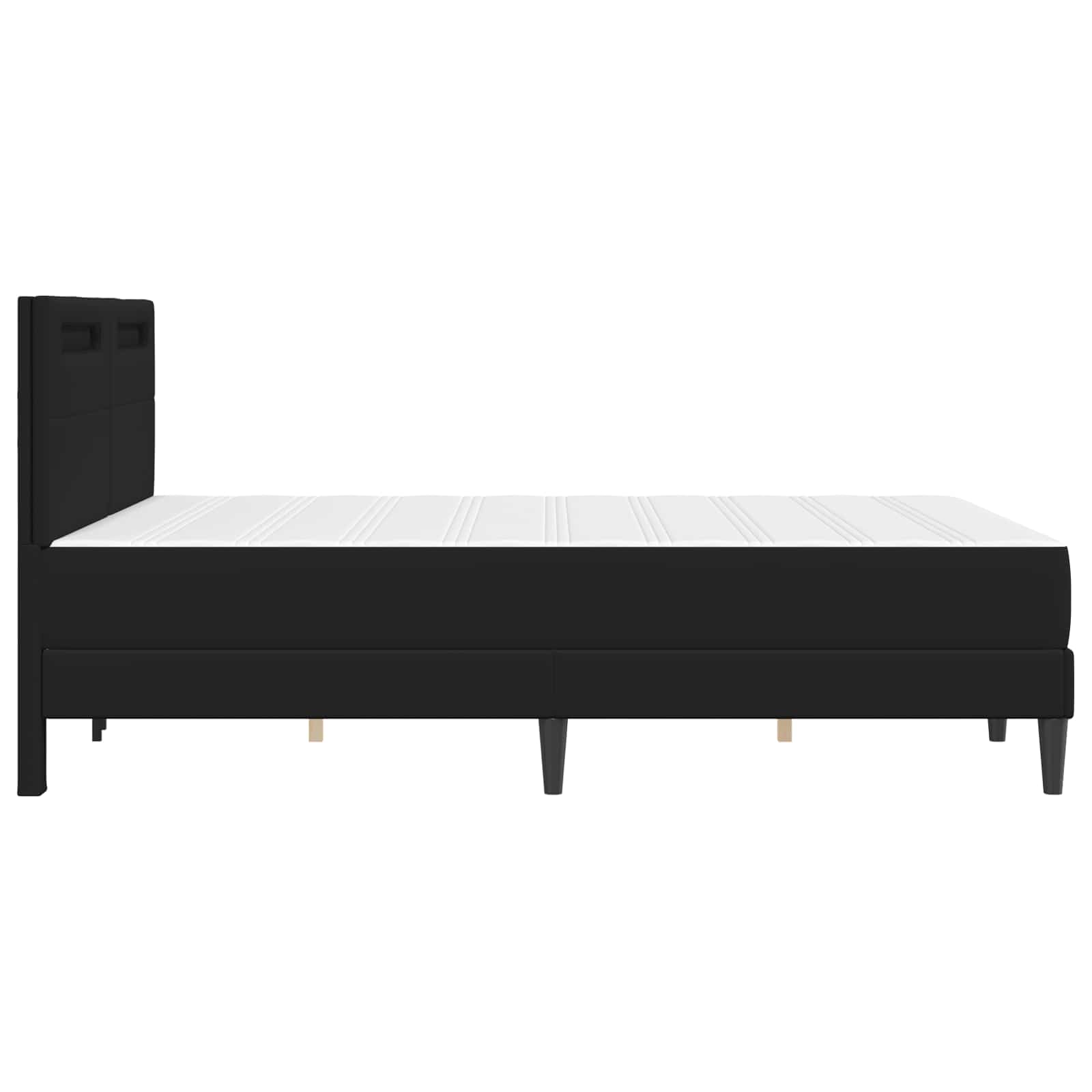 Sengestel med LED-lysstrimler Sort 140 x 190 cm Kunstlæder