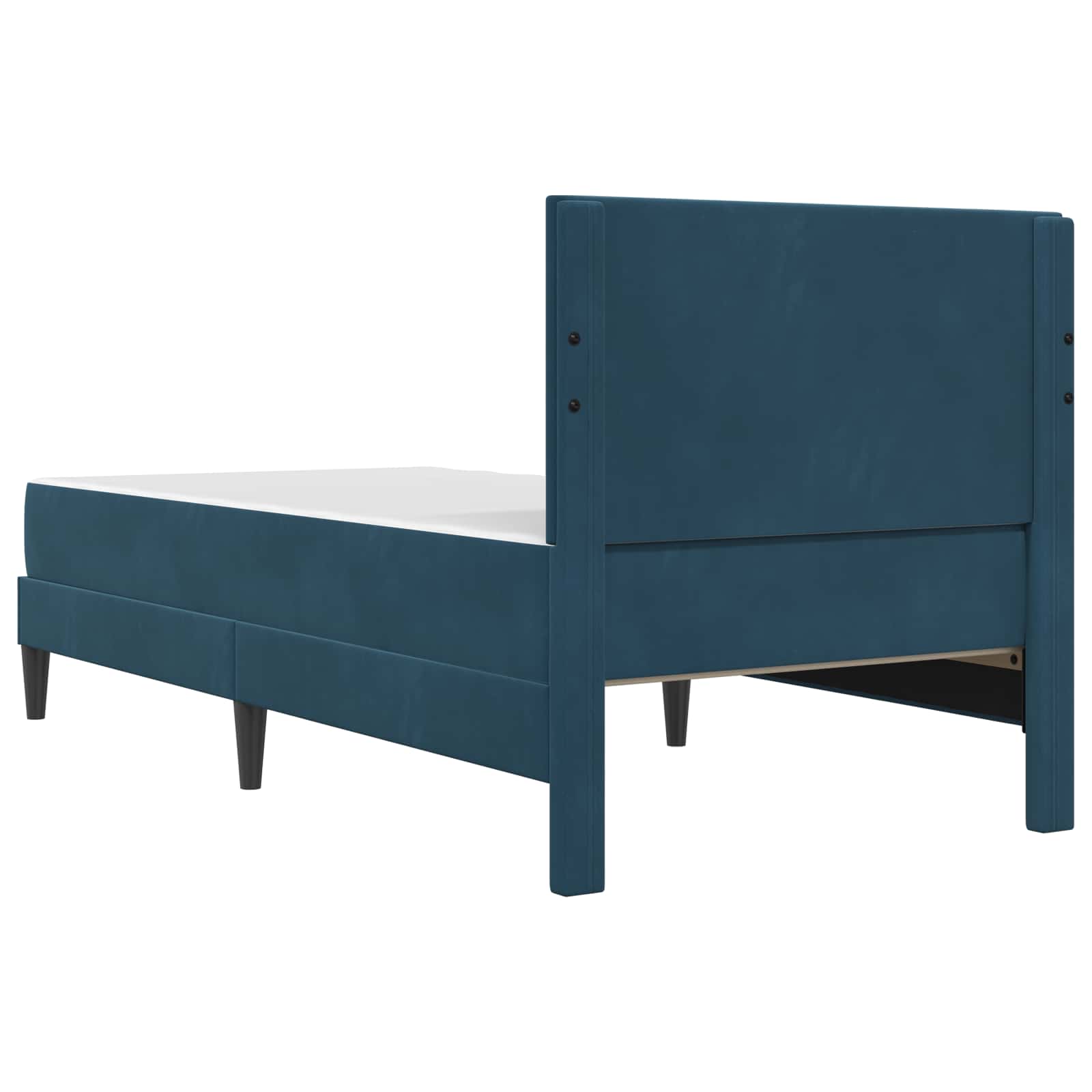 Sengeramme med madras med hovedgærde Blå 80 x 200 cm Fløjl