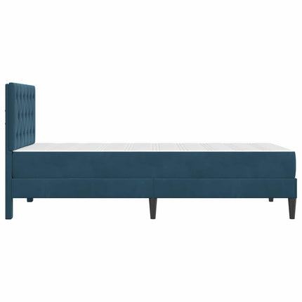 Sengeramme med madras med hovedgærde Blå 80 x 200 cm Fløjl