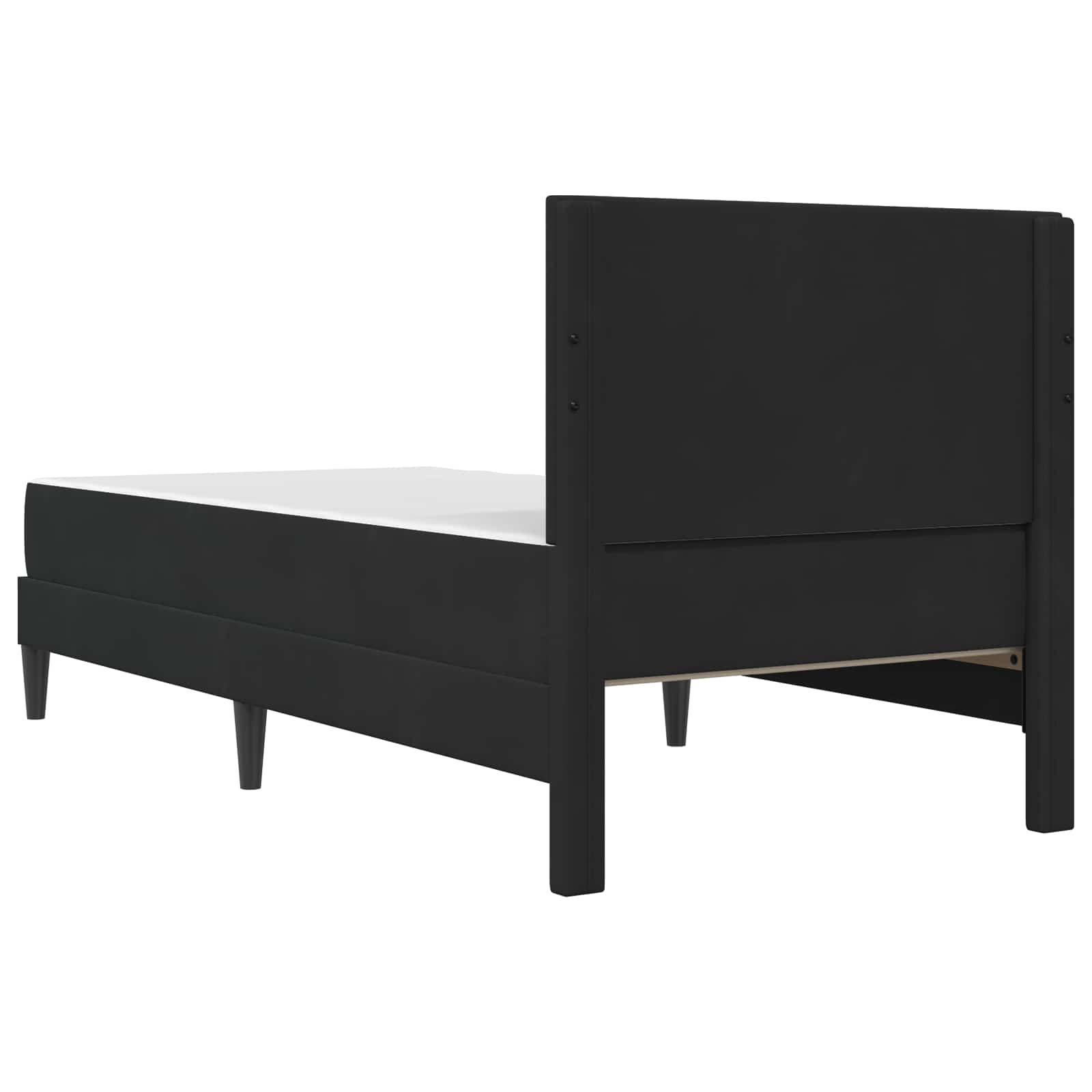 Sengeramme med madras med hovedgærde Sort 90 x 200 cm Fløjl