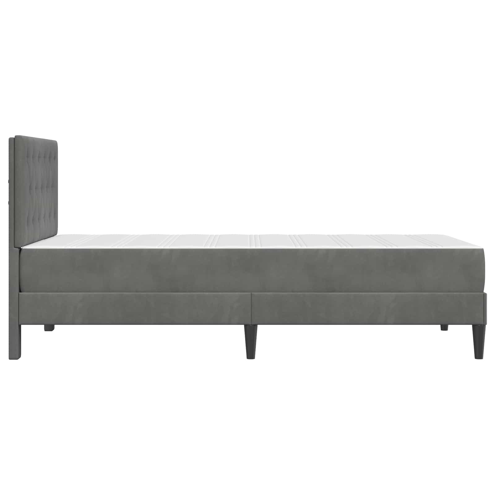 Sengeramme med madras Mørkegrå 100 x 200 cm Fløjl