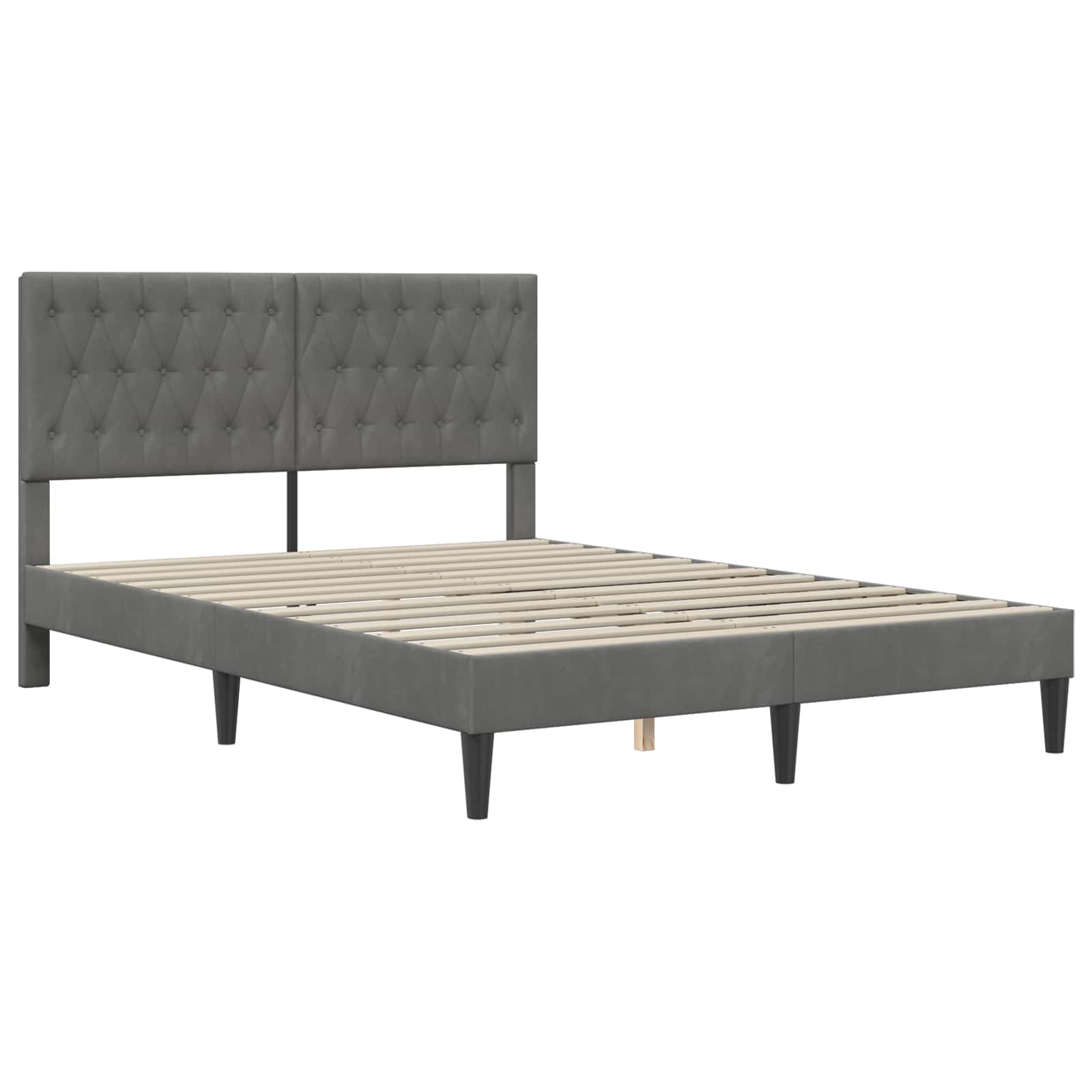 Sengeramme med madras vidaXL Mørkegrå 120 x 190 cm Fløjl