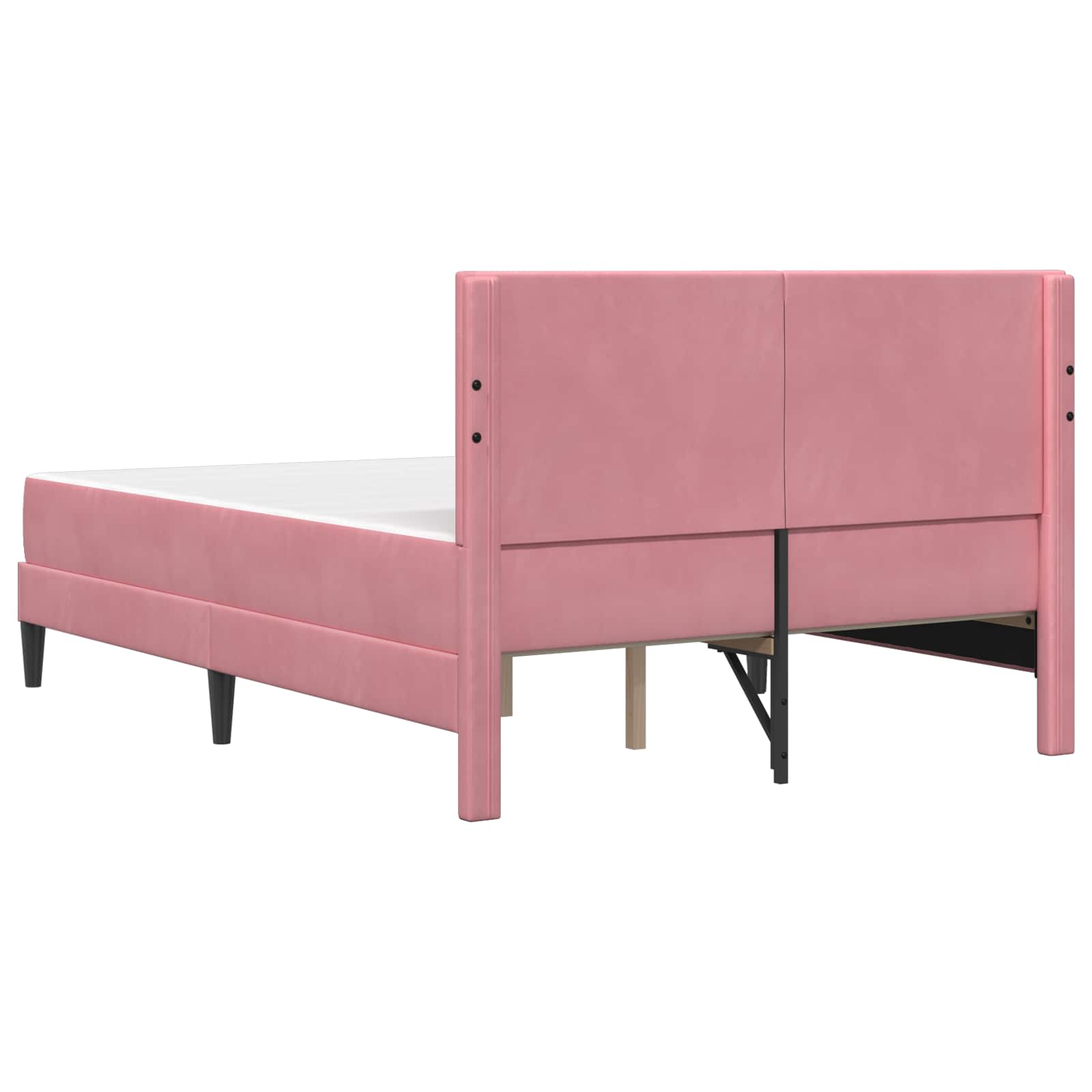 Sengeramme med madras vidaXL Lyserød Lyserød 120 x 190 cm Fløjl
