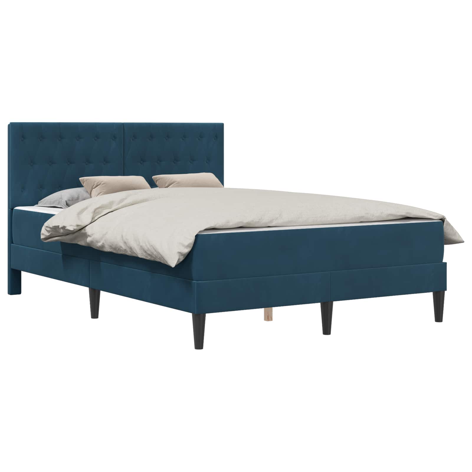 Sengeramme med madras vidaXL Blå Blå 120 x 190 cm Fløjl