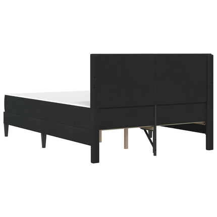 Sengeramme med madras med hovedgærde Sort 120 x 200 cm Fløjl