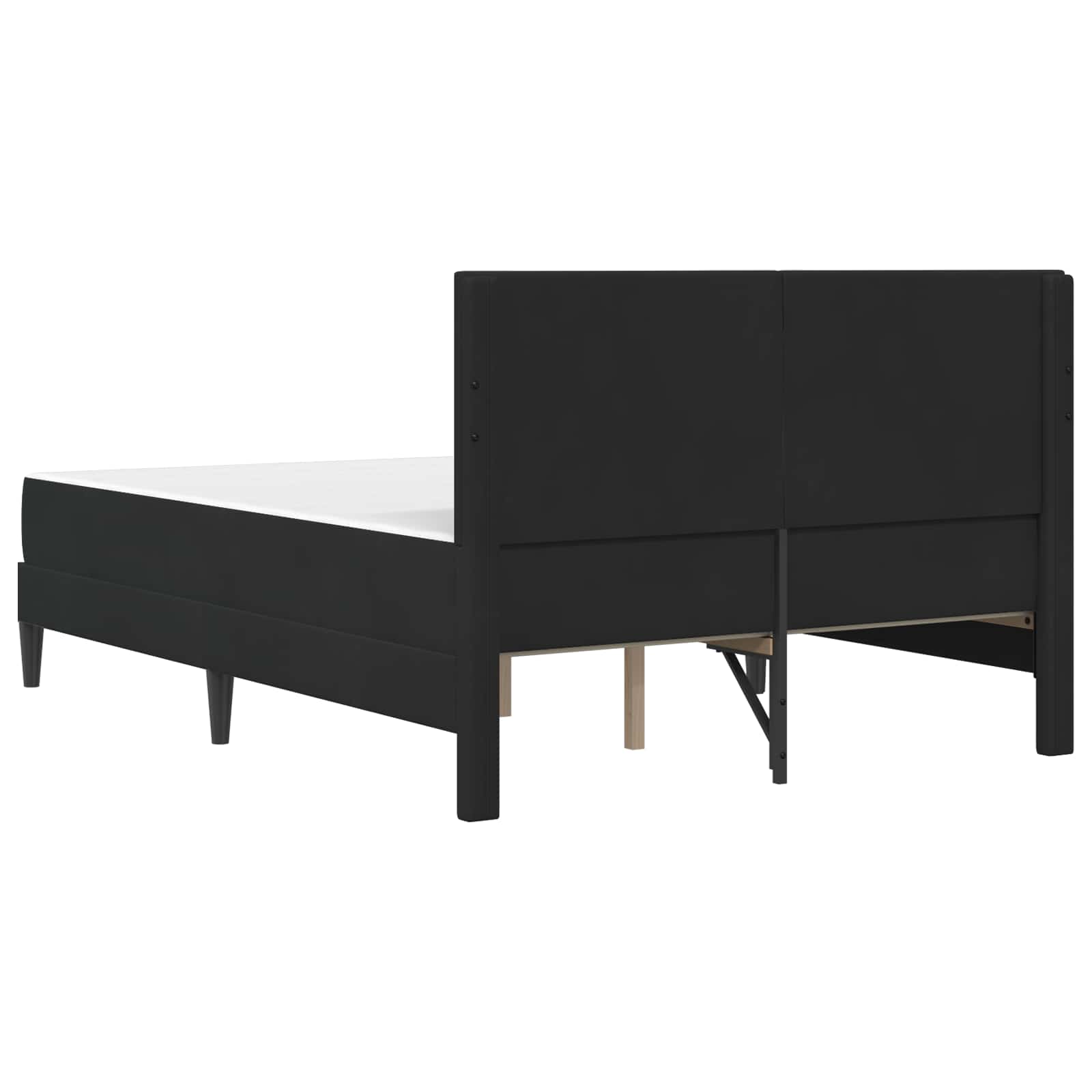 Sengeramme med madras med hovedgærde Sort 140 x 190 cm Fløjl