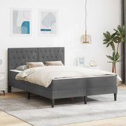 Sengeramme med madras Mørkegrå 160 x 200 cm Fløjl