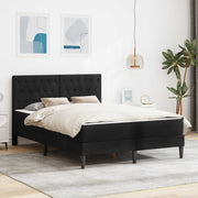 Sengeramme med madras med hovedgærde Sort 160 x 200 cm Fløjl