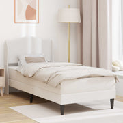 Sengestel med hovedgærde Hvid 100 x 200 cm Kunstlæder