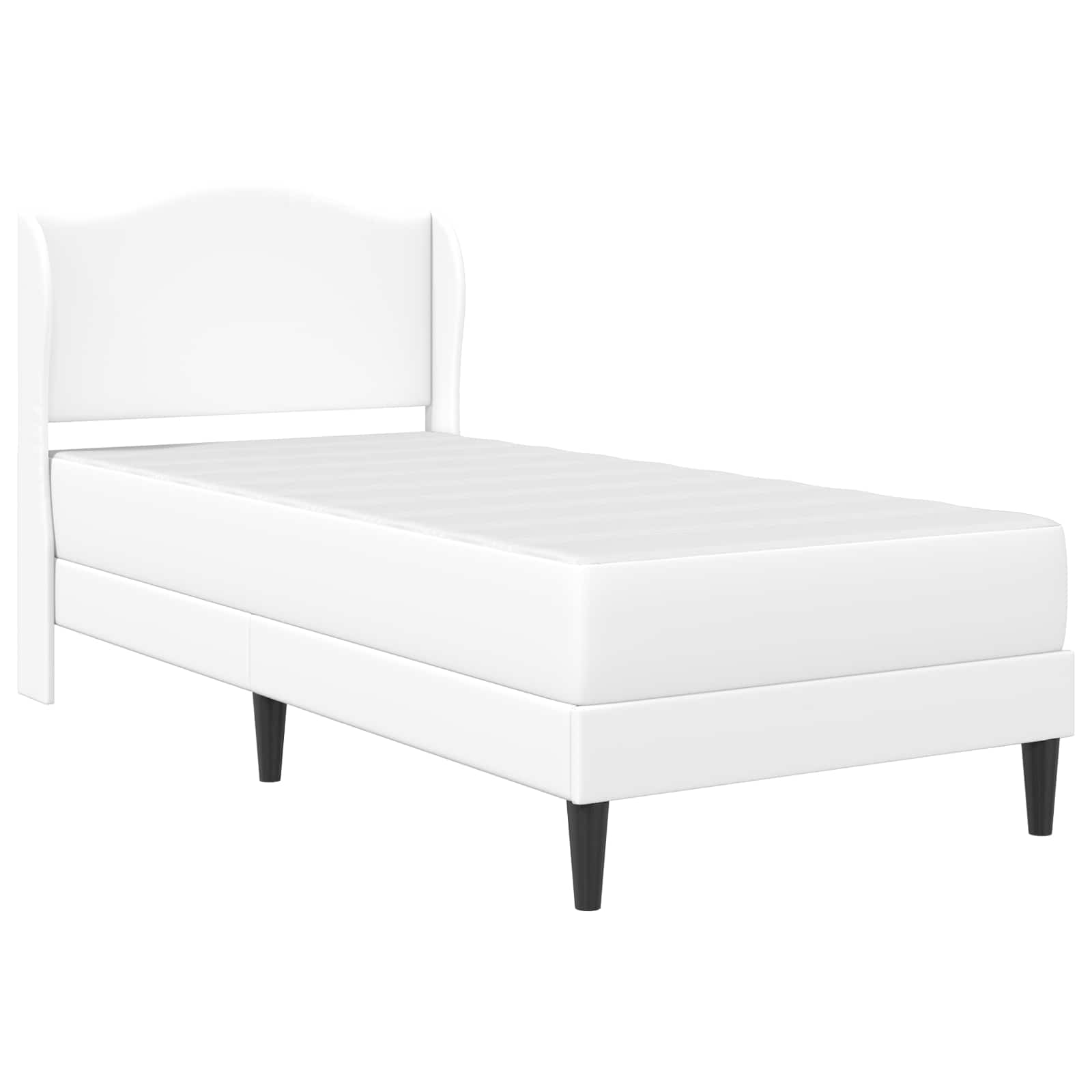 Sengestel med hovedgærde Hvid 100 x 200 cm Kunstlæder
