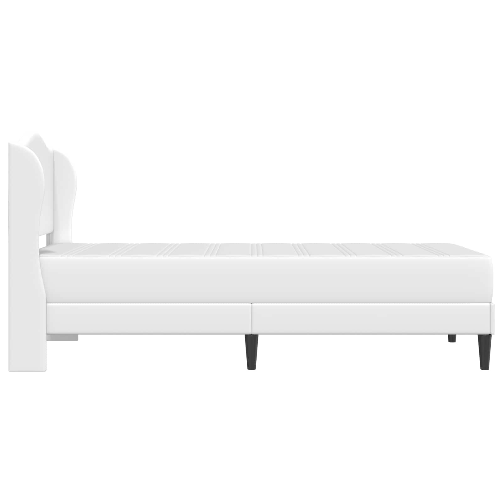 Sengestel med hovedgærde Hvid 100 x 200 cm Kunstlæder