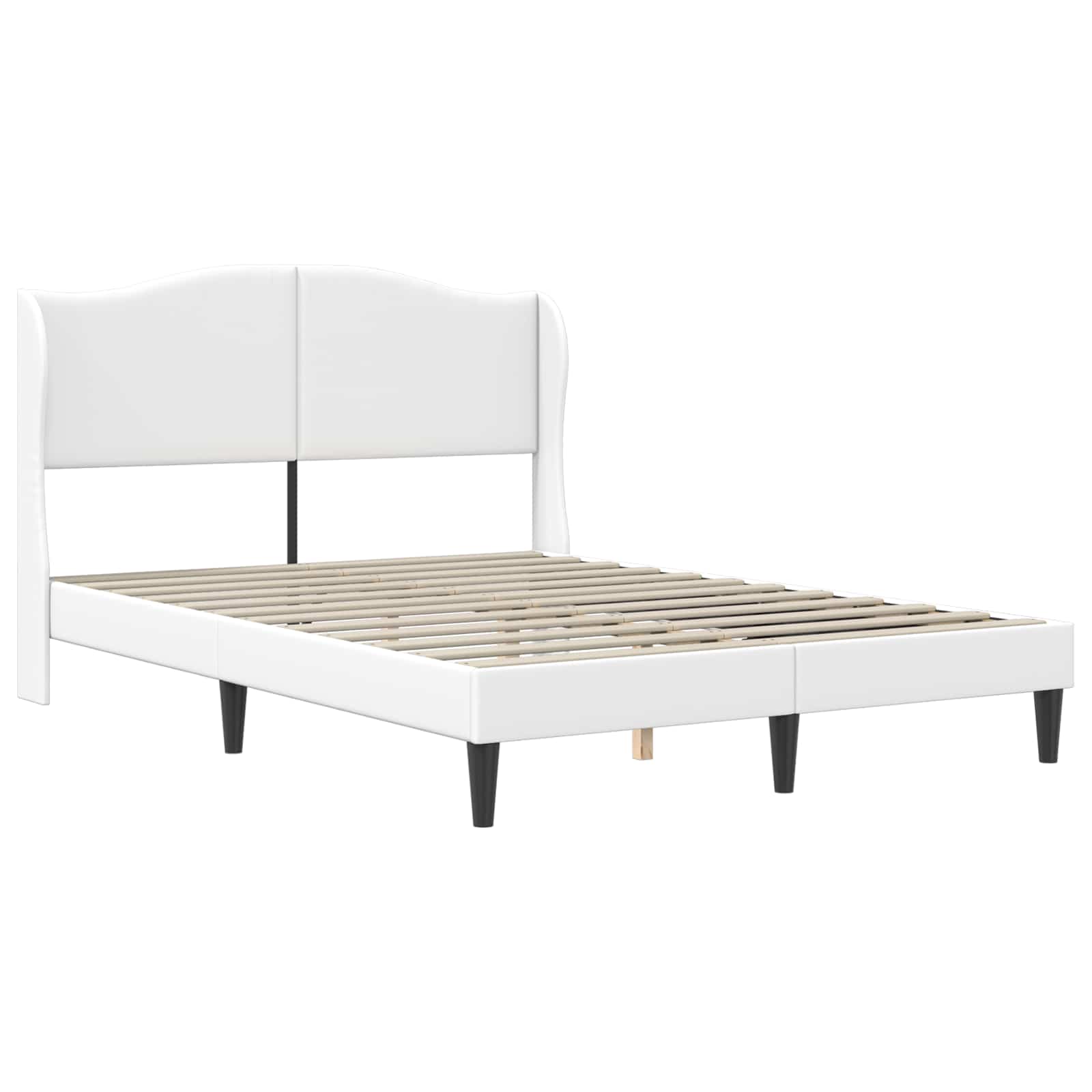 Sengestel med hovedgærde Hvid 120 x 200 cm Kunstlæder