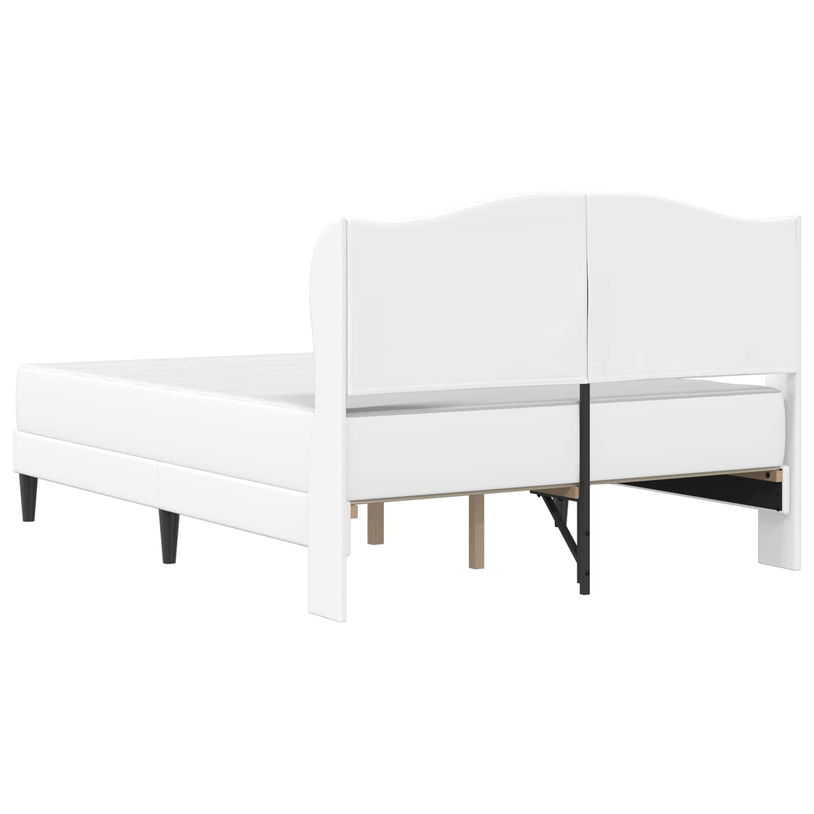 Sengestel med hovedgærde Hvid 120 x 200 cm Kunstlæder