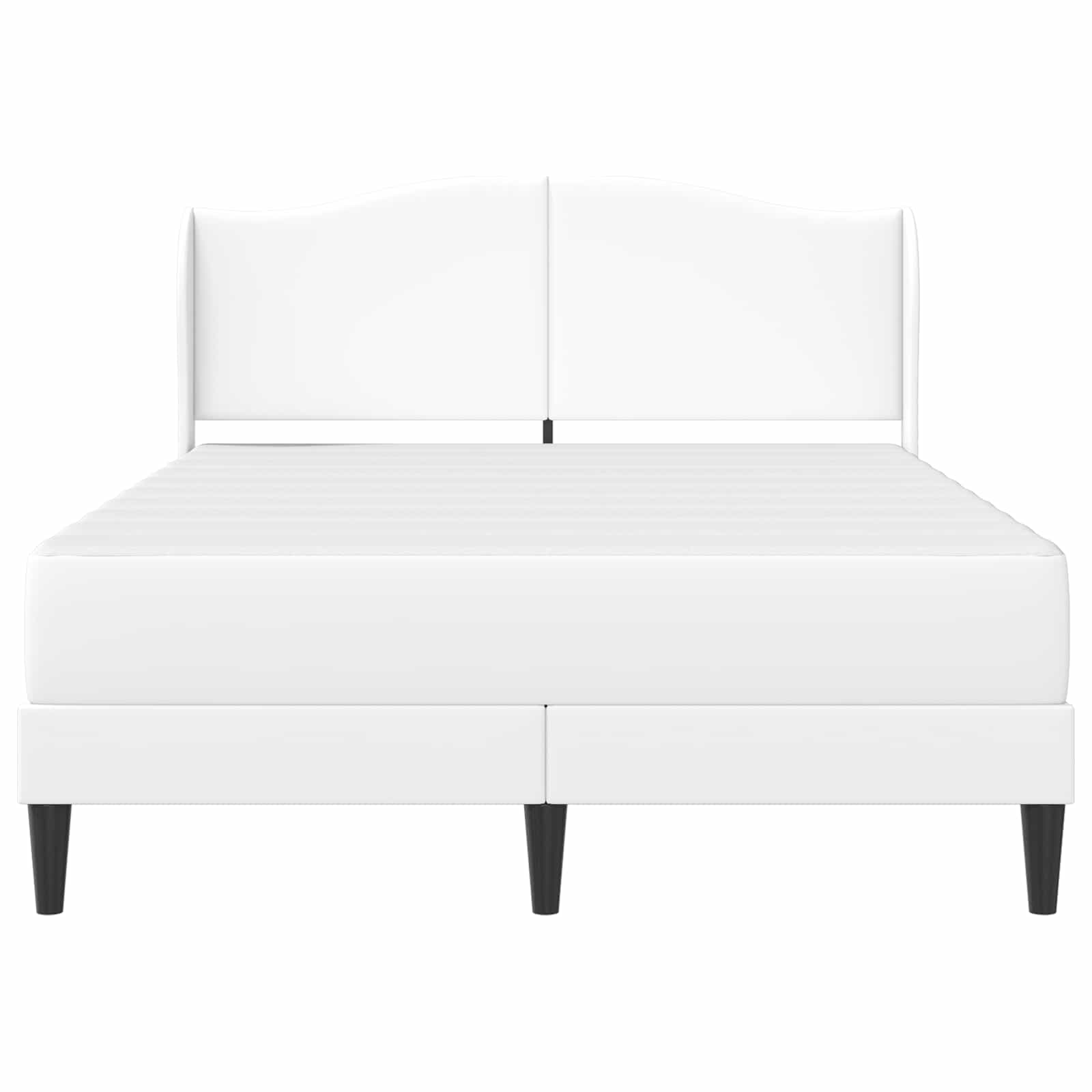 Sengestel med hovedgærde Hvid 120 x 200 cm Kunstlæder