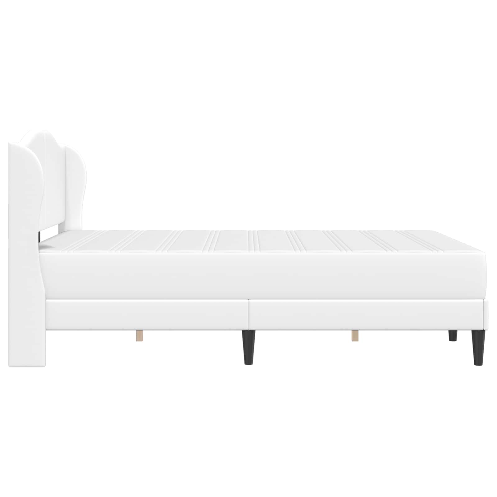 Sengestel med hovedgærde Hvid 120 x 200 cm Kunstlæder