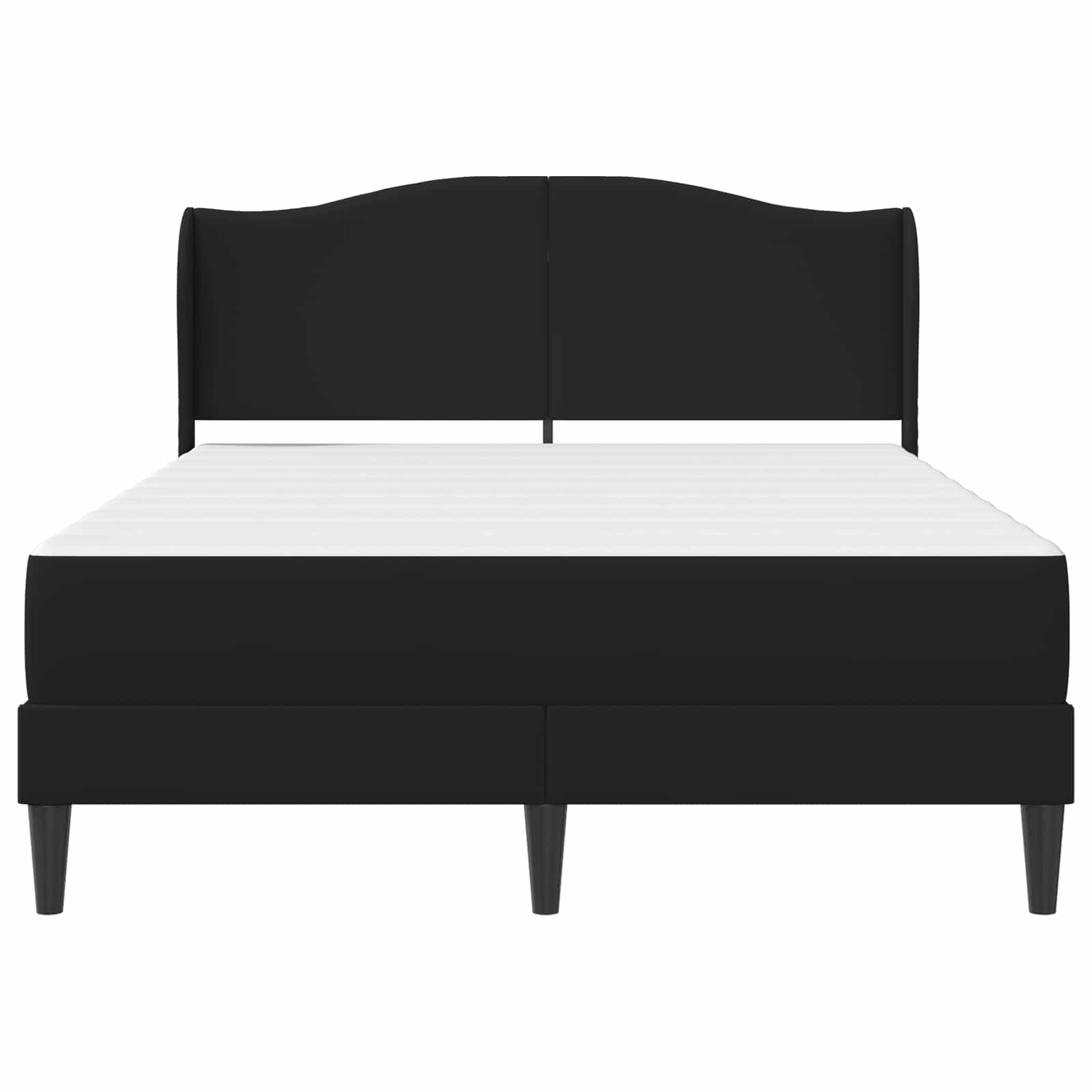 Sengestel med hovedgærde Sort 140 x 190 cm Kunstlæder