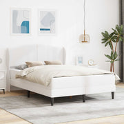 Sengestel med hovedgærde Hvid 140 x 190 cm Kunstlæder