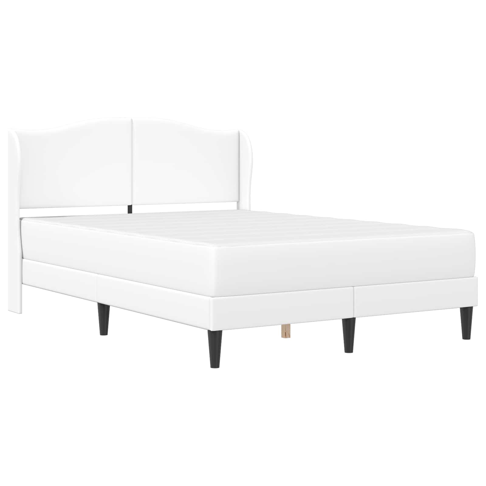 Sengestel med hovedgærde Hvid 140 x 190 cm Kunstlæder