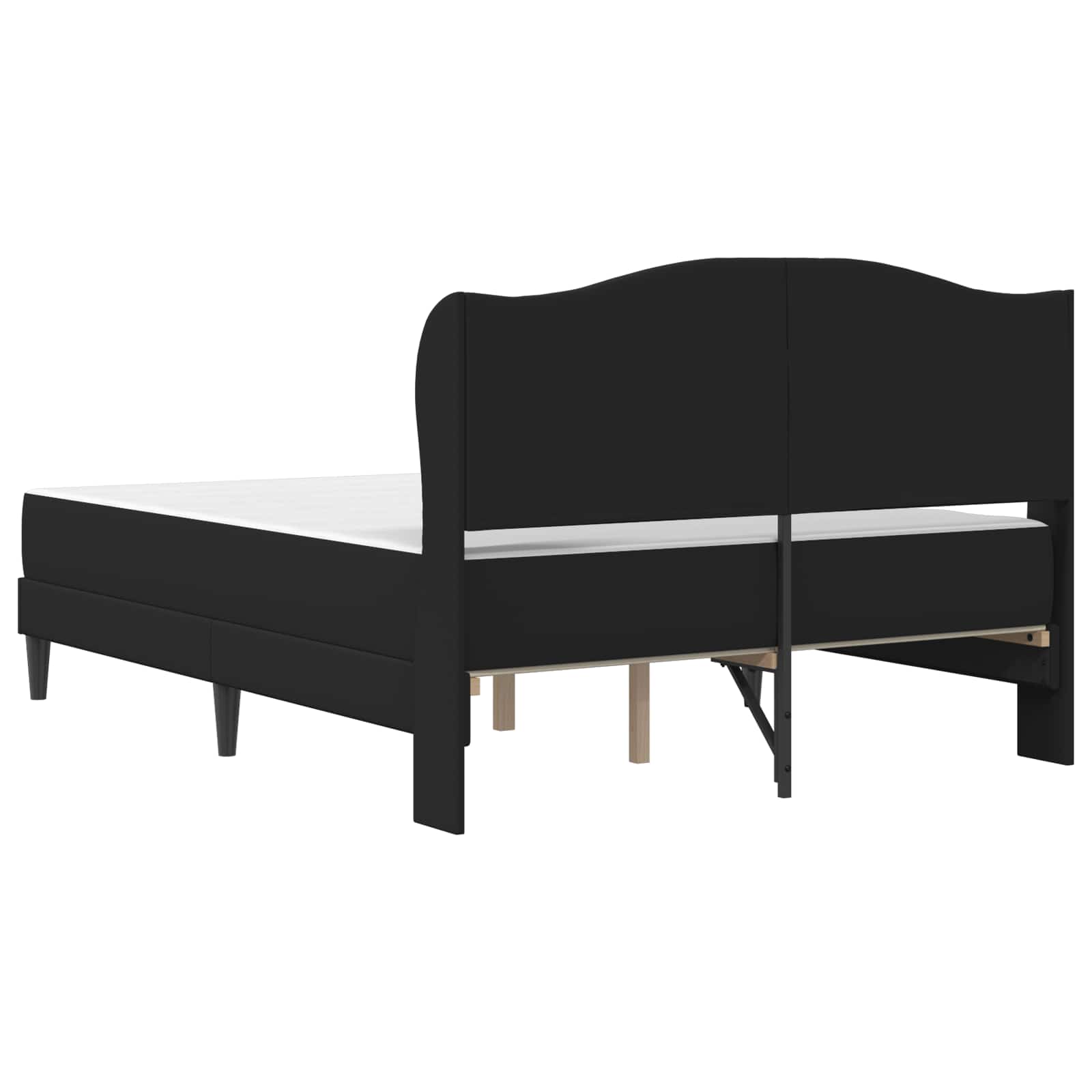 Sengestel med hovedgærde Sort 160 x 200 cm Kunstlæder