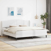 Sengestel med hovedgærde Hvid 180 x 200 cm Kunstlæder