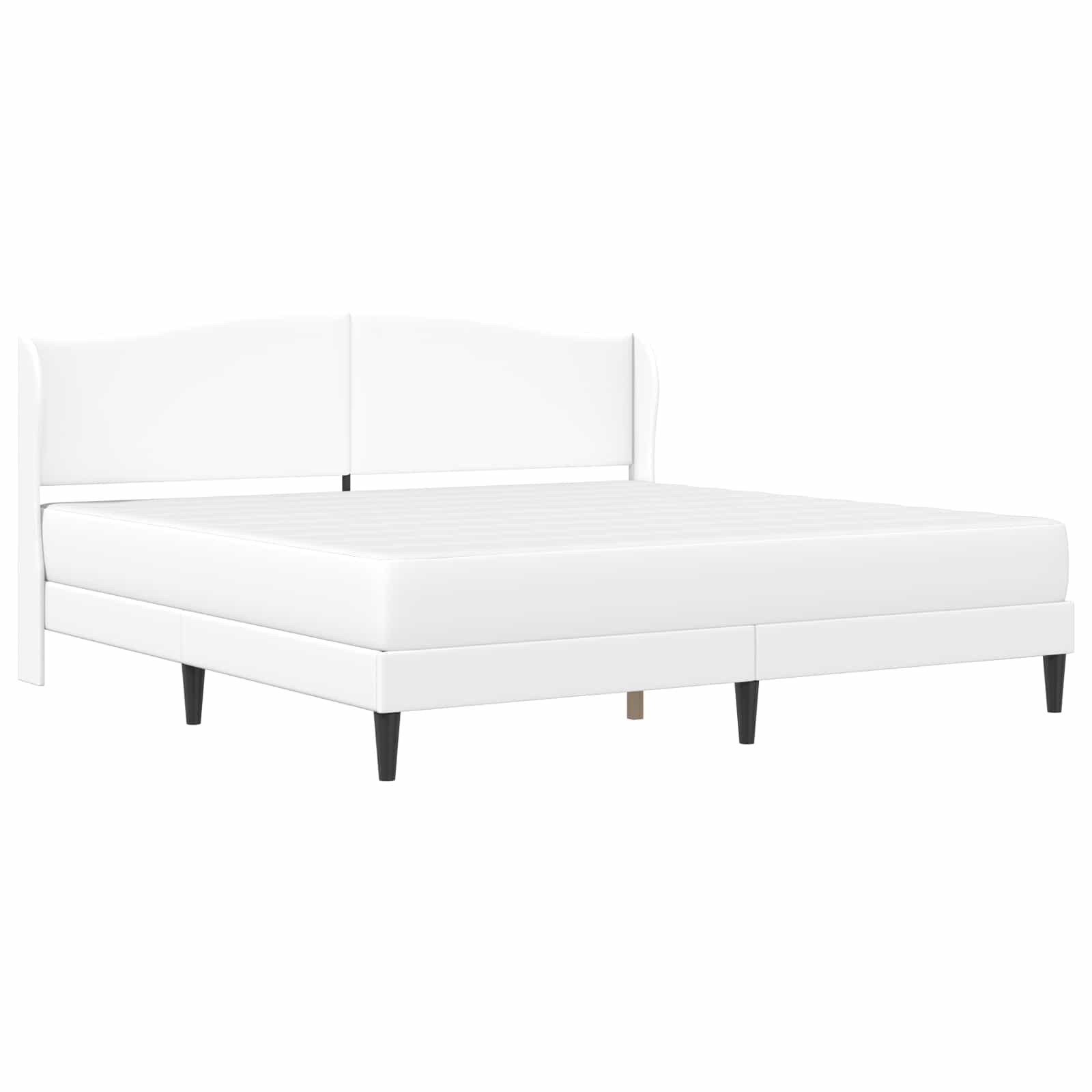 Sengestel med hovedgærde Hvid 180 x 200 cm Kunstlæder