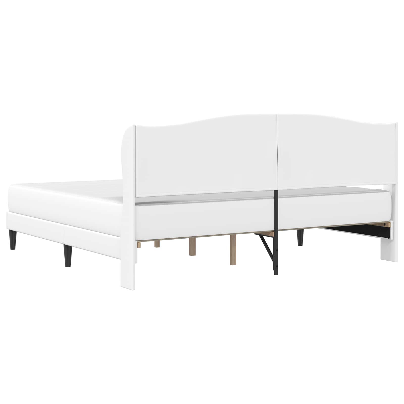 Sengestel med hovedgærde Hvid 180 x 200 cm Kunstlæder
