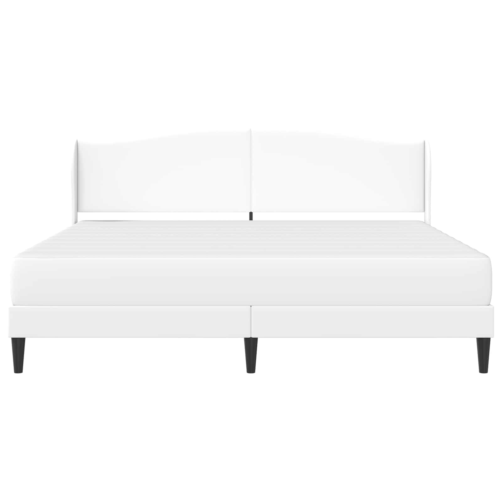 Sengestel med hovedgærde Hvid 180 x 200 cm Kunstlæder