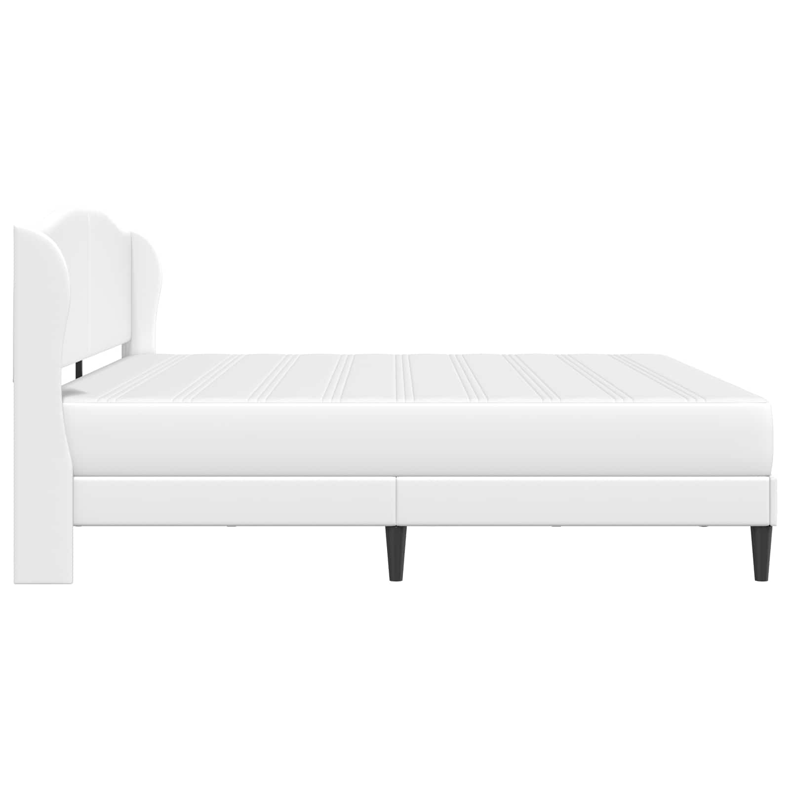 Sengestel med hovedgærde Hvid 180 x 200 cm Kunstlæder