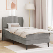 Sengestel med hovedgærde 2 pcs Lysegrå 90 x 190 cm Fløjl