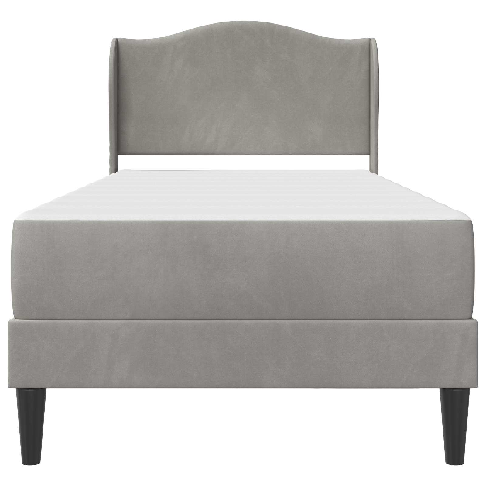 Sengestel med hovedgærde 2 pcs Lysegrå 90 x 190 cm Fløjl