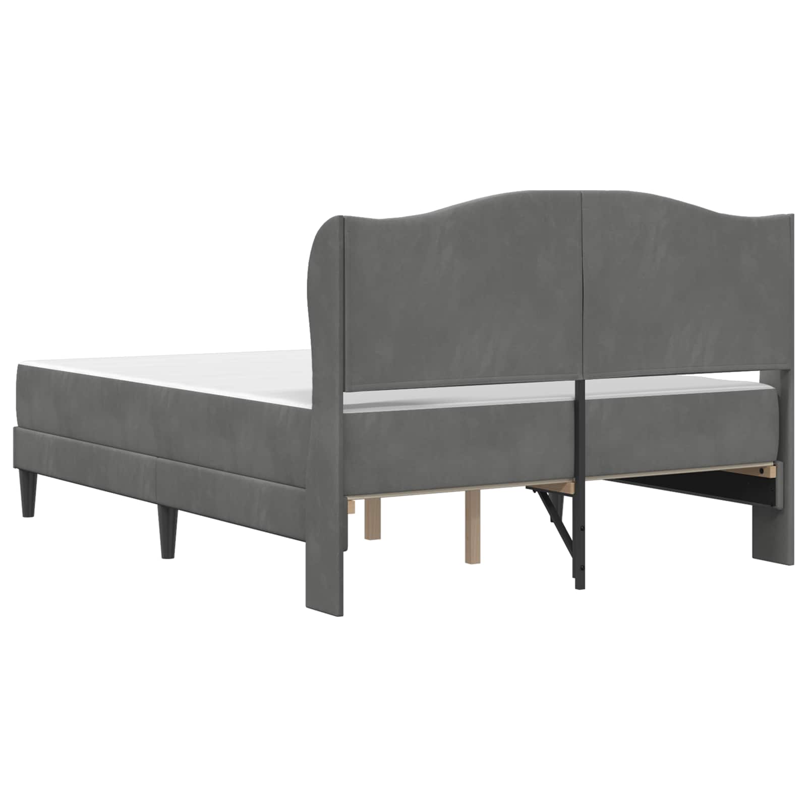 Sengestel med hovedgærde Mørkegrå 140 x 190 cm Fløjl